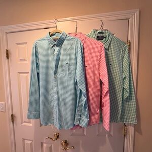 Vineyard Vines Men's Gingham Button-Down Shirt - Aqua Blue, Pink, Teal Green